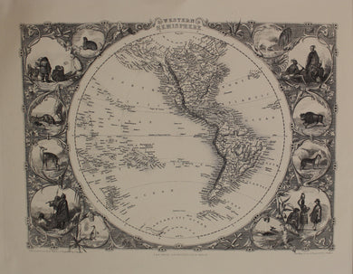 Map, Tallis John, Western Hemisphere, c1851, Original