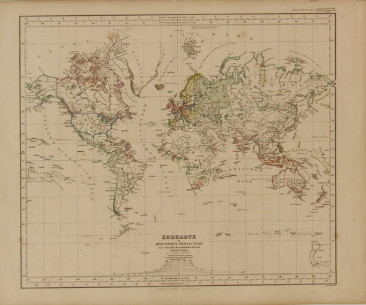 Maps Erdkarte In Mercators Projection